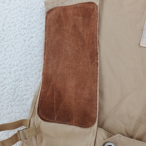 Bob Allen Hunting Vest Tan Mens L Leather Shoulder Panel Men’s L VTG - Picture 6 of 9